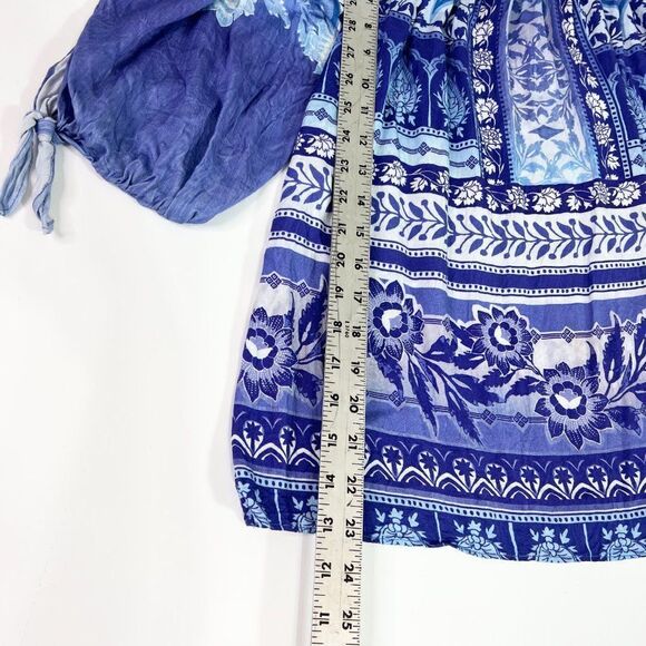 Hale Bob Womens Multicolor Floral Boat Neck 3/4 Sleeve Pullover Blouse Top Sz S - Picture 10 of 10